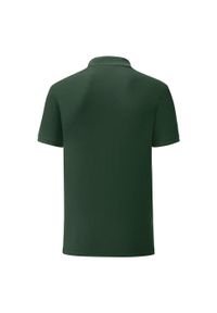 FRUIT OF THE LOOM - Koszulka Polo Męska Dopasowana. Typ kołnierza: polo. Kolor: zielony. Materiał: poliester, bawełna
