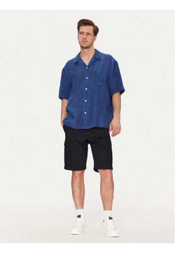 GANT - Gant Szorty materiałowe 205069 Czarny Relaxed Fit. Kolor: czarny. Materiał: bawełna