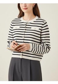 Sinsay - Akrylowy kardigan z kieszeniami piersiowymi - czarny. Kolor: czarny. Materiał: akryl