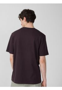 outhorn - T-shirt z nadrukiem męski - brązowy. Okazja: na co dzień. Kolor: brązowy. Materiał: bawełna, dzianina. Wzór: nadruk. Styl: casual #8