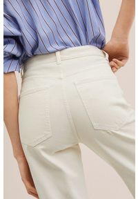 mango - Mango jeansy Kaia damskie high waist. Stan: podwyższony. Kolor: beżowy #4