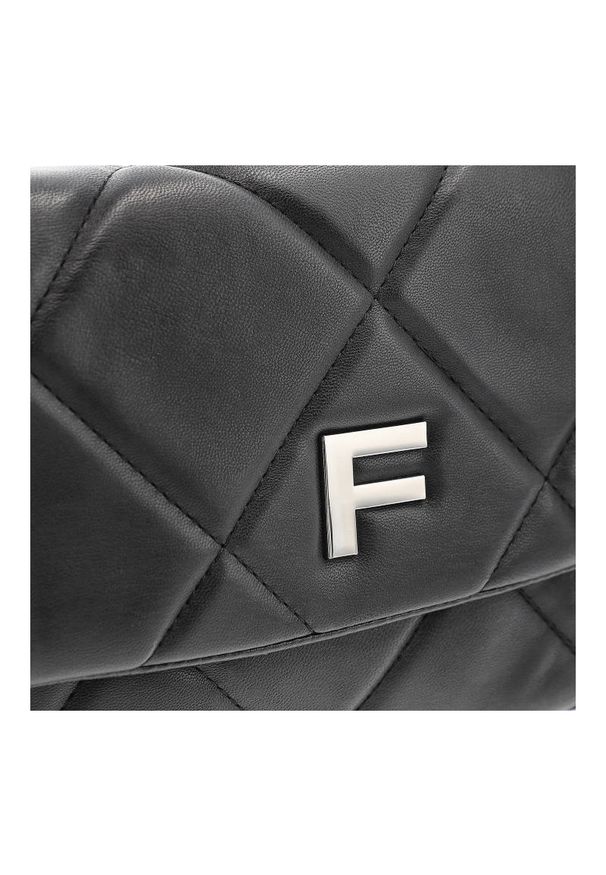 Czarna Torebka Filippo Damska Modna Listonoszka. Kolor: czarny. Wzór: aplikacja. Materiał: skórzane. Styl: elegancki