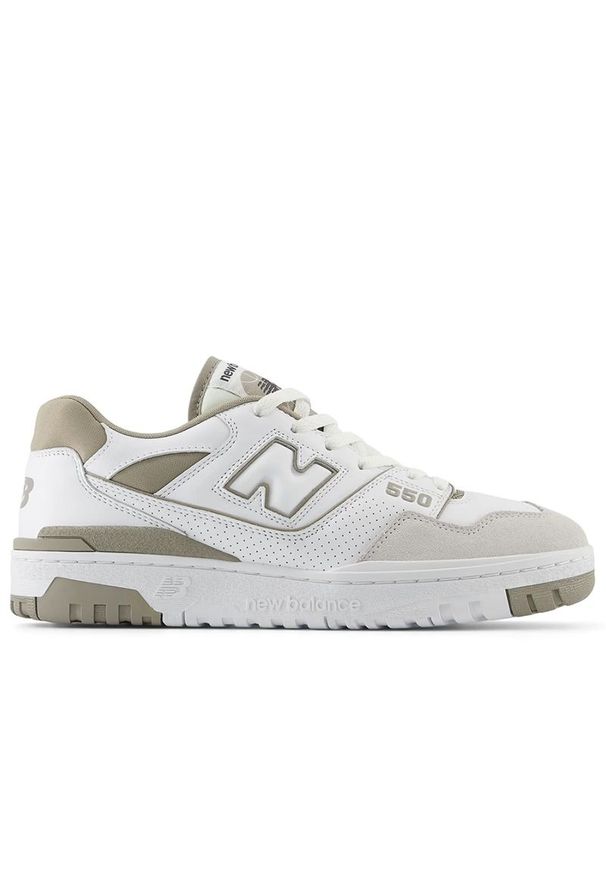 Buty New Balance BB550GSS - białe. Okazja: na co dzień. Kolor: biały. Materiał: guma, skóra. Szerokość cholewki: normalna. Sport: turystyka piesza, koszykówka