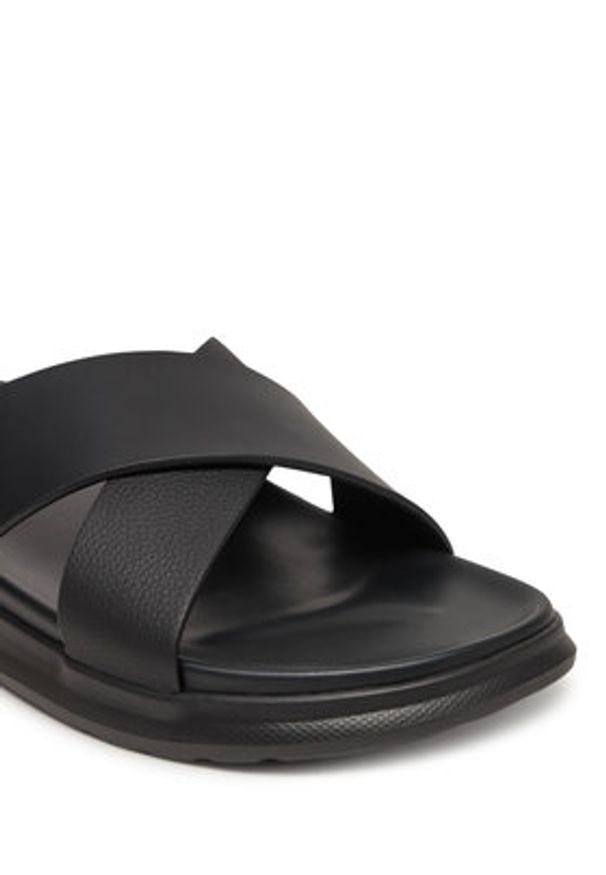 TOMMY HILFIGER - Tommy Hilfiger Klapki D Density Hilfiger Lth Cc Sand FM0FM05358 Czarny. Kolor: czarny. Materiał: skóra