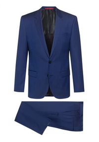 Hugo Garnitur Henry/Griffin182 50383613 Granatowy Slim Fit. Kolor: niebieski. Materiał: wełna