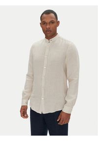 BOSS Koszula 50537369 Beżowy Regular Fit. Kolor: beżowy. Materiał: len