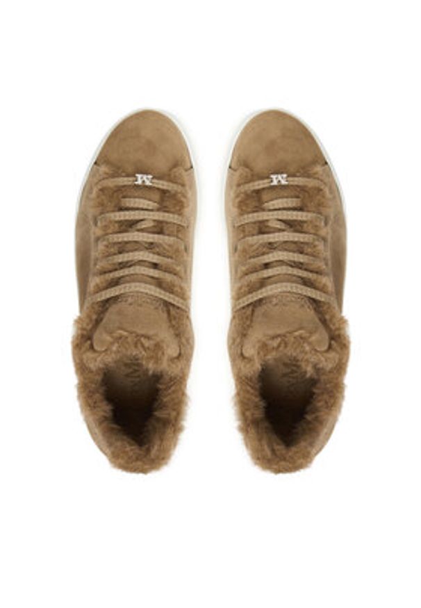 Max Mara Sneakersy Tmaxi 2524766192650 Brązowy. Kolor: brązowy. Materiał: zamsz, skóra