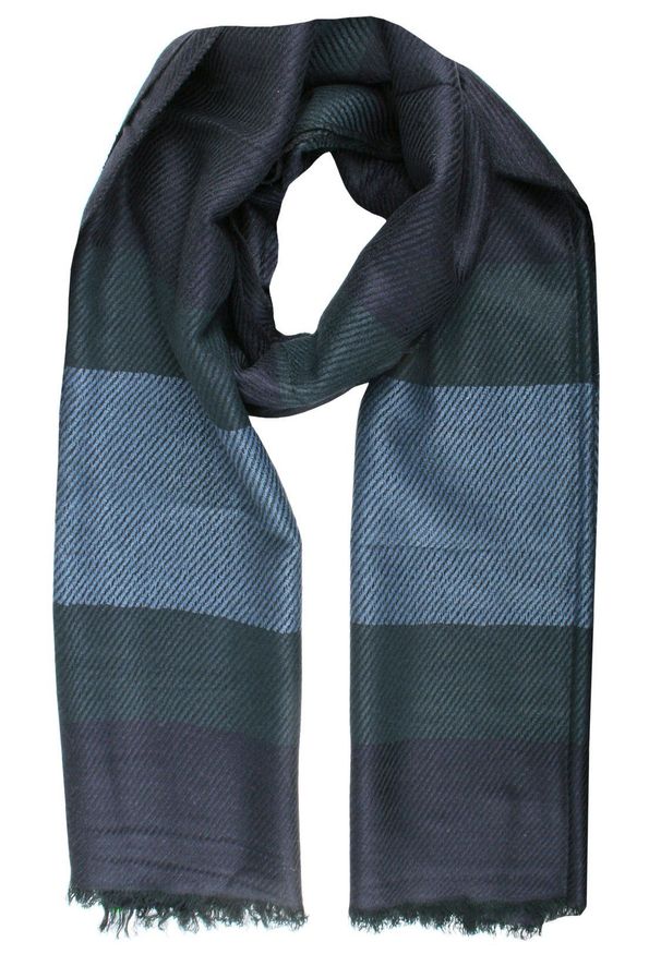 Lekki Szalik Wiosenno-Jesienny - Teer -Niebiesko-Granatowe Pasy. Okazja: na spacer. Kolor: niebieski. Materiał: poliester, wiskoza. Wzór: prążki, paski. Sezon: wiosna, jesień. Styl: elegancki