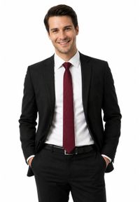 Męski Krawat Alties - Bordowy z Delikatną Fakturą Tkaniny. Kolor: czerwony. Materiał: tkanina. Styl: wizytowy, elegancki #4