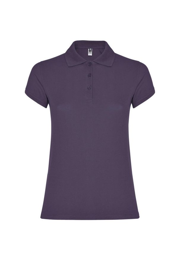 ROLY - Damska Koszulka Polo W Gwiazdki. Typ kołnierza: polo. Kolor: czerwony, wielokolorowy, różowy