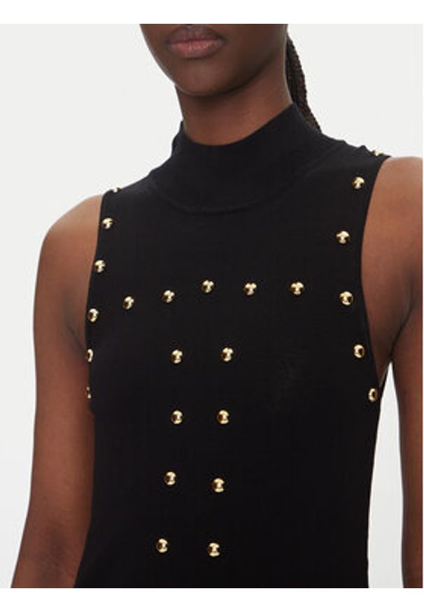 LOLA CASADEMUNT Sukienka dzianinowa LS2516004 Czarny Regular Fit. Kolor: czarny. Materiał: wiskoza, syntetyk