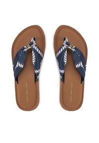 TOMMY HILFIGER - Tommy Hilfiger Japonki Th Elevated Beach Sandal Print FW0FW07164 Granatowy. Kolor: niebieski. Materiał: materiał. Wzór: nadruk #5