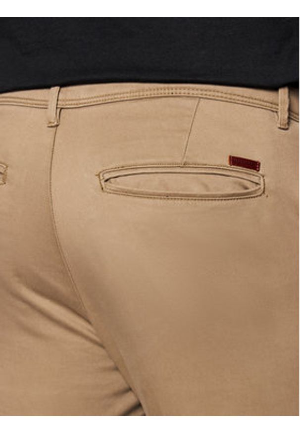 Jack & Jones Chinosy Marco Bowie 12150160 Beżowy Slim Fit. Kolor: beżowy. Materiał: bawełna