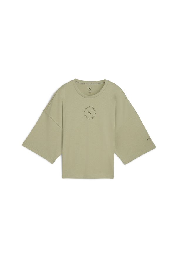 Puma - Damska skrócona koszulka PUMA x HYROX Lifestyle PUMA. Kolor: zielony. Sport: fitness