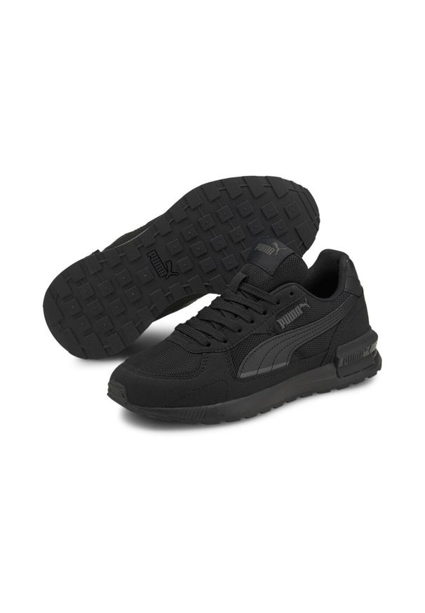 Buty do chodzenia dla dzieci Puma Graviton JR. Zapięcie: sznurówki. Kolor: wielokolorowy, czarny, szary. Materiał: materiał, syntetyk, tkanina. Szerokość cholewki: normalna. Sport: turystyka piesza