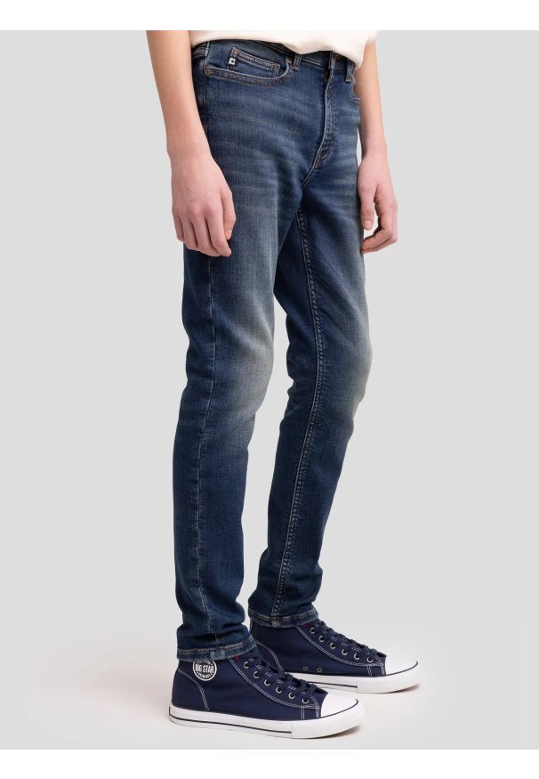 Big-Star - Jeansy chłopięce skinny granatowe Eric 541. Okazja: na co dzień. Kolor: niebieski. Materiał: jeans. Styl: młodzieżowy, sportowy, casual