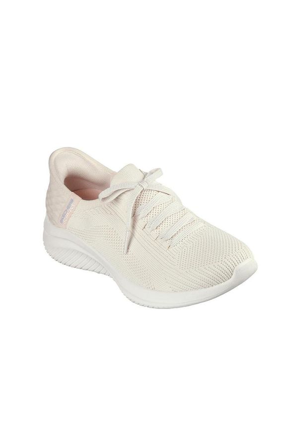 skechers - Buty do chodzenia damskie Skechers Slip-ins Ultra Flex 3.0. Kolor: beżowy. Materiał: materiał, syntetyk. Szerokość cholewki: normalna. Sport: turystyka piesza