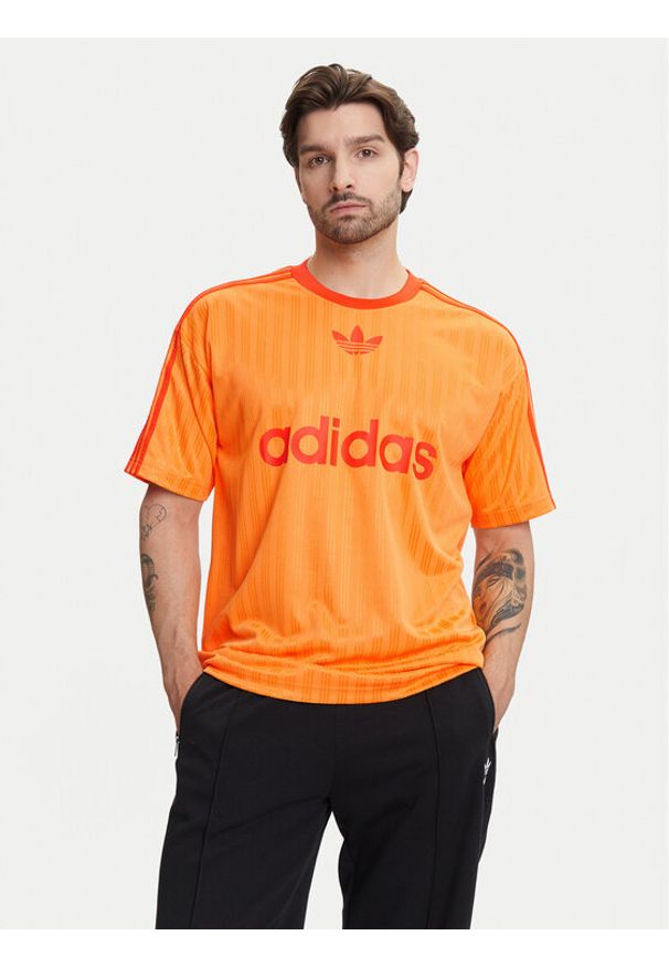 Adidas - adidas T-Shirt adicolor JP1027 Żółty Loose Fit. Kolor: żółty. Materiał: syntetyk