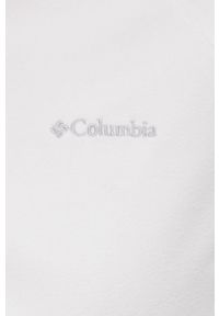 columbia - Columbia bluza damska kolor biały gładka. Okazja: na co dzień. Kolor: biały. Materiał: dzianina. Długość rękawa: raglanowy rękaw. Długość: krótkie. Wzór: gładki. Styl: casual #4