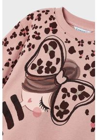 Mayoral sukienka dziecięca kolor różowy mini prosta. Okazja: na co dzień. Kolor: różowy. Wzór: nadruk. Typ sukienki: proste. Styl: casual. Długość: mini #2