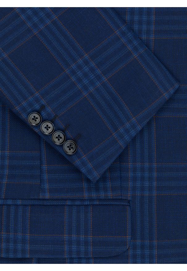 Pako Lorente - PAKO LORENTE – Granatowa marynarka casualowa w kratę. Okazja: na co dzień. Kolor: niebieski. Styl: casual