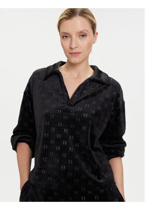 Karl Lagerfeld - KARL LAGERFELD Koszulka piżamowa A4W44007 Czarny Regular Fit. Kolor: czarny. Materiał: syntetyk