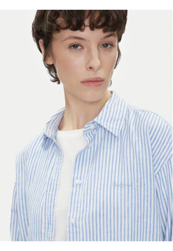 Pepe Jeans Koszula Dream PL305033 Niebieski Loose Fit. Kolor: niebieski. Materiał: bawełna