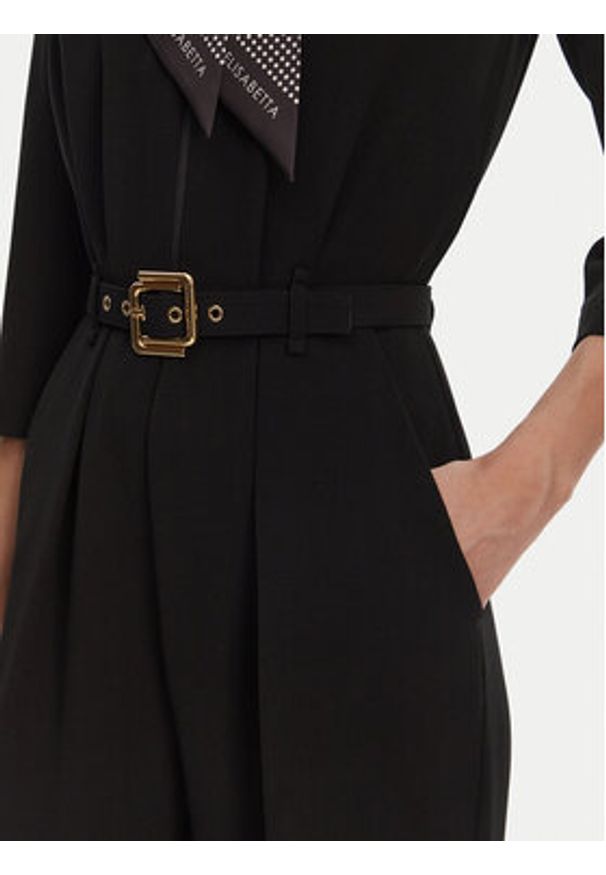 Elisabetta Franchi Kombinezon TU-047-52E2 Czarny Regular Fit. Kolor: czarny. Materiał: syntetyk