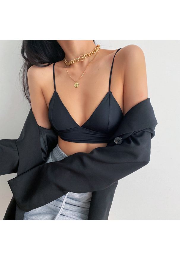 Intica - Braletka elastyczna minimalistyczna na co dzień Cabiria. Kolor: czarny. Materiał: materiał