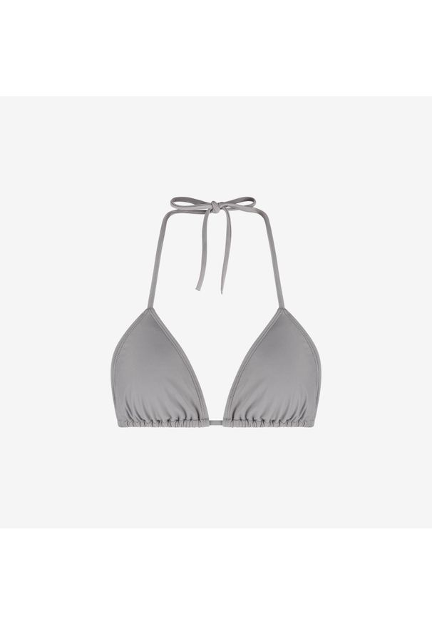 WALLIEN - Damski premium bikini top trójkątny do pływania & surfingu - Szary. Kolor: szary. Materiał: materiał