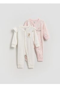 Reserved - Bawełniany pajacyk Piotruś Królik 2 pack - brudny róż. Kolor: różowy. Materiał: bawełna #1
