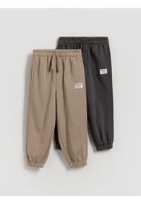Reserved - Dresowe joggery 2 pack - brązowy. Kolor: brązowy. Materiał: dresówka #1