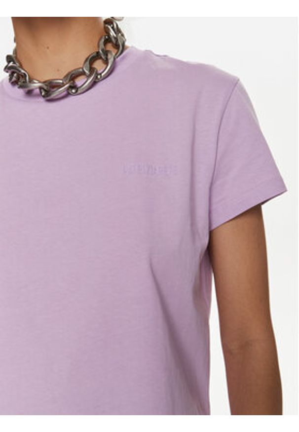 Patrizia Pepe T-Shirt 2M4373/J111-M495 Fioletowy Regular Fit. Kolor: fioletowy. Materiał: bawełna