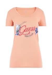 Guess T-Shirt Embellish Logo W3GI40 J1314 Różowy Slim Fit. Kolor: różowy. Materiał: bawełna #6