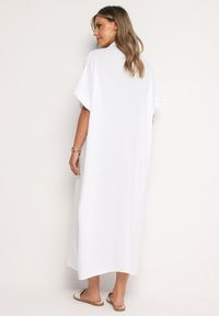 Born2be - Biała Bawełniana Sukienka Muślinowa o Pudełkowym Kroju Vimarille. Kolor: biały. Materiał: bawełna. Typ sukienki: proste #3