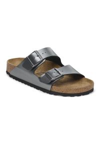 Birkenstock - Klapki damskie BIRKENSTOCK ARIZONA BF. Okazja: na co dzień. Kolor: szary. Materiał: mikrofibra, skóra, syntetyk, materiał. Wzór: paski. Sezon: lato. Styl: casual, elegancki #3