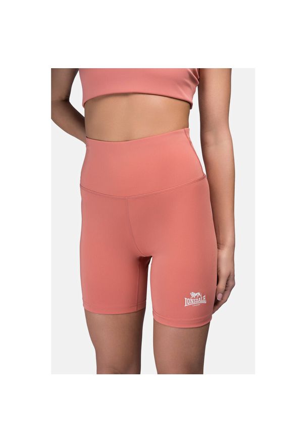 Szorty damskie Lonsdale Ludwell. Kolor: wielokolorowy, biały, czerwony, pomarańczowy. Materiał: poliester, elastan. Długość: krótkie. Sezon: lato. Sport: kolarstwo