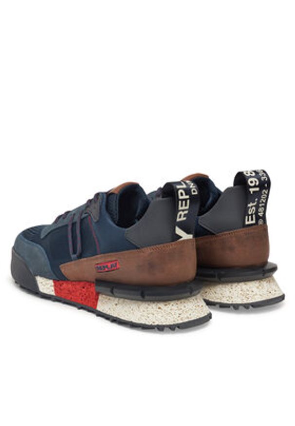 Replay - REPLAY Sneakersy GMS1P .000.C0055L Granatowy. Kolor: niebieski. Materiał: skóra