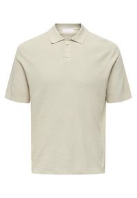 Only & Sons Polo Tony 22033571 Beżowy Regular Fit. Typ kołnierza: polo. Kolor: beżowy. Materiał: bawełna #8