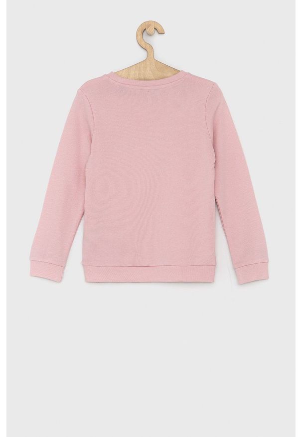 Guess Bluza bawełniana dziecięca kolor różowy z nadrukiem. Okazja: na co dzień. Kolor: różowy. Materiał: bawełna. Wzór: nadruk. Styl: casual