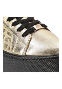 Złote Sneakersy Filippo Modne Obuwie Damskie. Zapięcie: sznurówki. Kolor: złoty. Materiał: materiał. Wzór: geometria. Obcas: na platformie. Styl: klasyczny #7