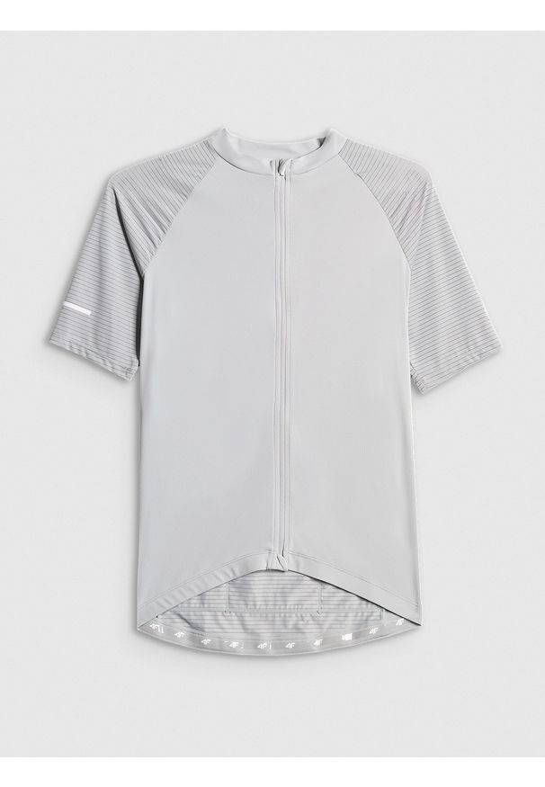 4f - 4F Koszulka kolarska męska - szara L. Kolor: szary. Materiał: włókno, skóra, materiał. Długość rękawa: raglanowy rękaw. Długość: długie. Sport: kolarstwo