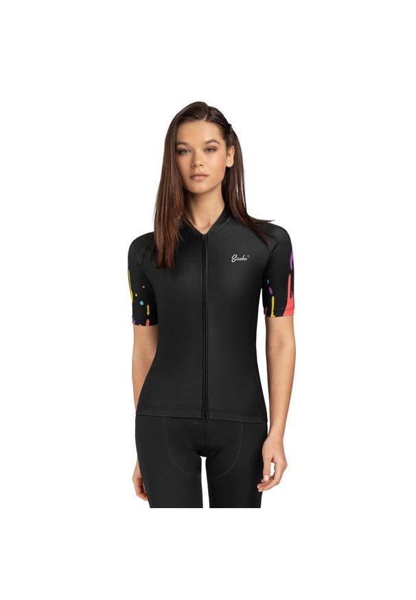 SIROKO - Damska koszulka rowerowa z krótkim rękawem Kolarstwo Siroko M2 Aquarelle. Kolor: czarny. Materiał: poliester, elastan. Długość rękawa: krótki rękaw. Długość: krótkie. Sezon: lato. Sport: kolarstwo