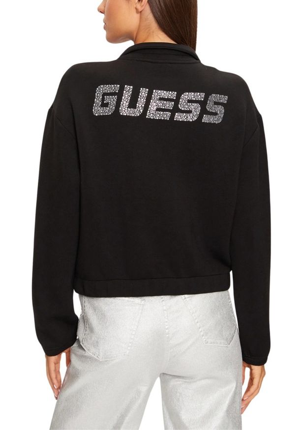 Guess - GUESS Czarna damska bluza rozpinana Cecilia, Rozmiar M. Kolor: czarny