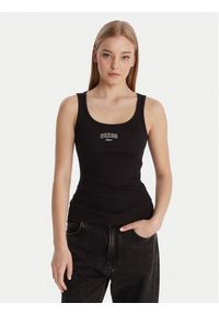 Guess Jeans Top W6RP20 KA0H1 Czarny Slim Fit. Kolor: czarny. Materiał: bawełna #1