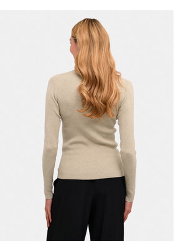 Kaffe Sweter Ellie 10508348 Beżowy Slim Fit. Kolor: beżowy. Materiał: wiskoza