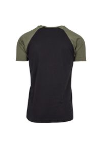 Urban Classics - T-shirt Męski Kontrastowa Raglanowa. Kolor: wielokolorowy, czarny, zielony. Długość rękawa: raglanowy rękaw