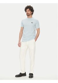 Karl Lagerfeld - KARL LAGERFELD T-Shirt 755710 552224 Błękitny Regular Fit. Typ kołnierza: dekolt w karo. Kolor: niebieski. Materiał: bawełna #4