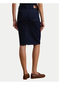 Lauren Ralph Lauren - LAUREN RALPH LAUREN Spódnica jeansowa 200813134001 Granatowy Straight Fit. Kolor: niebieski. Materiał: bawełna