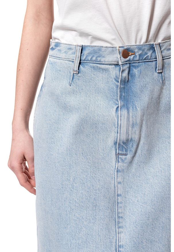 Wrangler - SPÓDNICA JEANSOWA WRANGLER LONG SKIRT WINTER BLEACH W263WJ10B 112128021. Materiał: jeans
